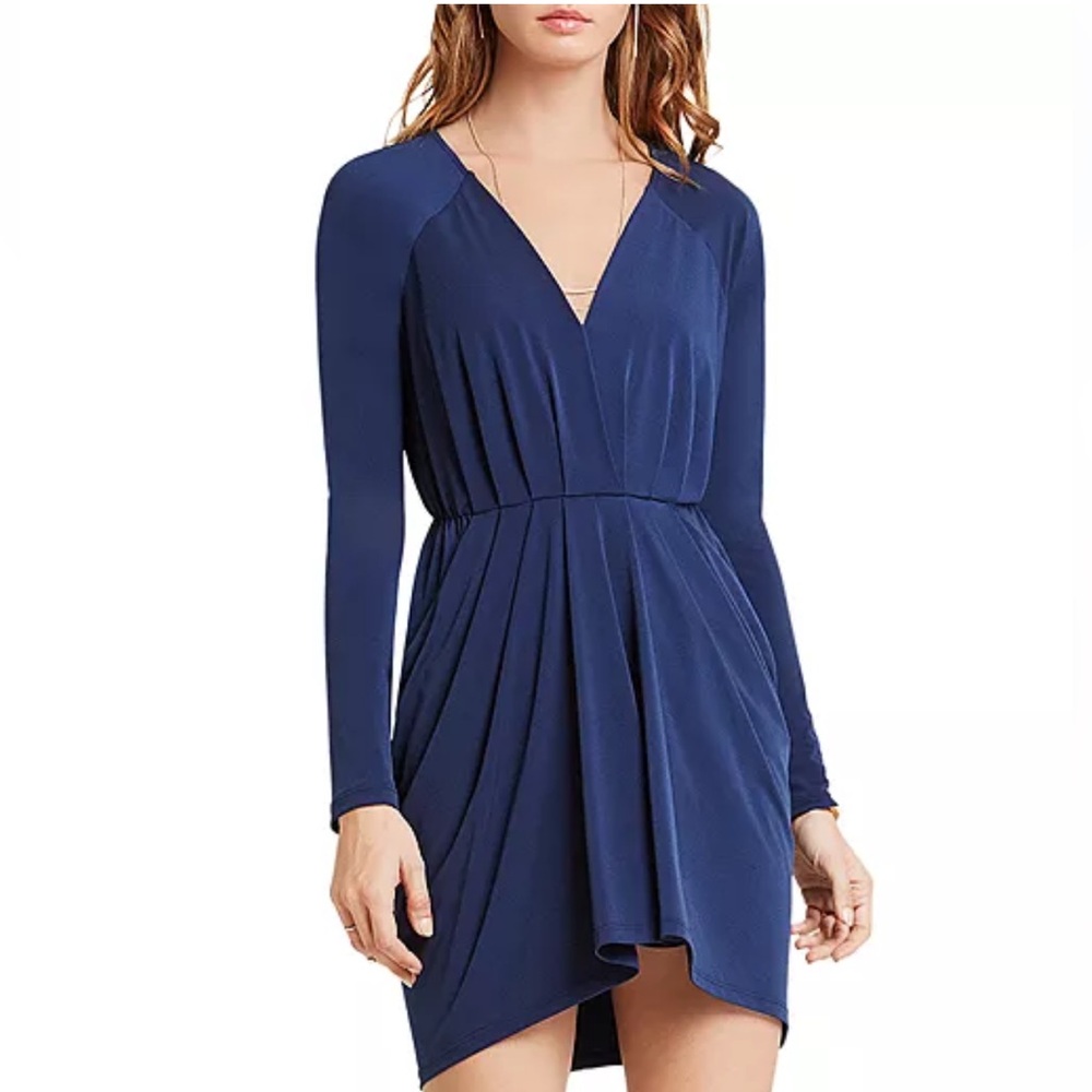 BCBGeneration Navy Faux Wrap Dress Size M